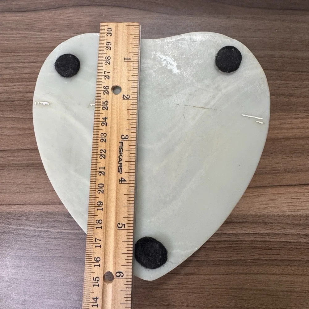 Vintage Incolay Stone Gray Heart Cameo Jewelry Box Doves Roses Velvet Lined 6x6